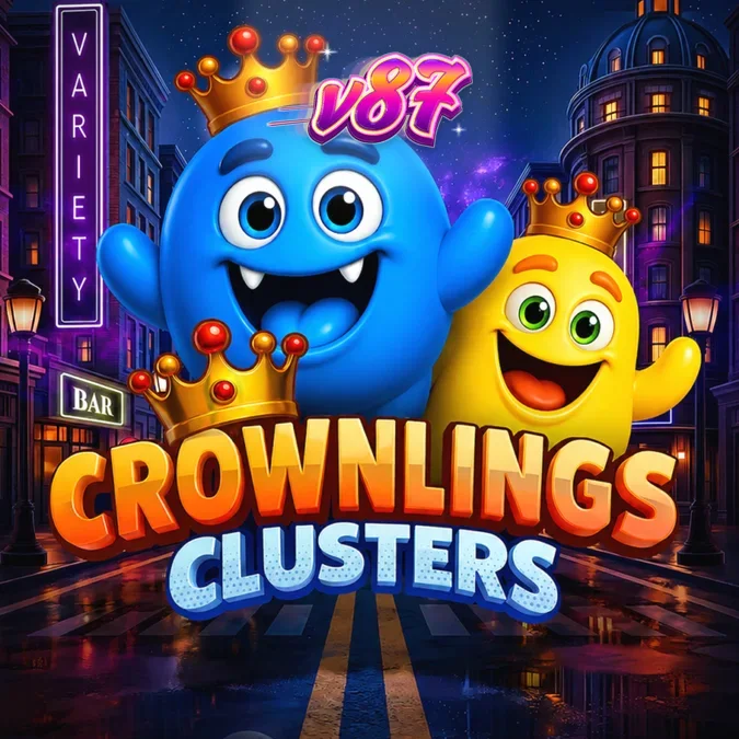 Tampilan grid berwarna-warni dari permainan slot Crownlings Clusters